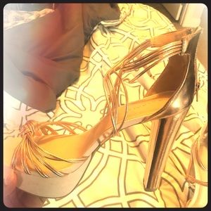 Rose Gold Strappy Heels